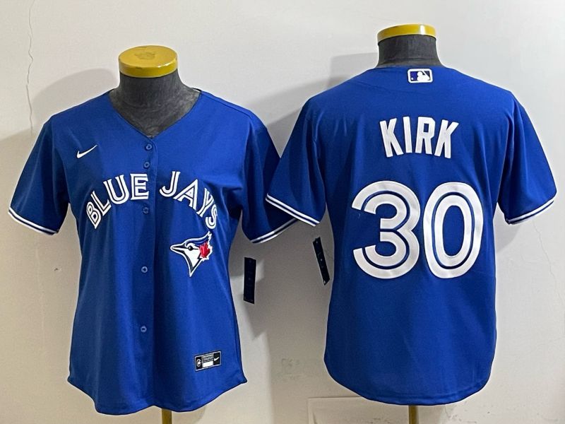 Women 2025 Nike Toronto Blue Jays #30 Kirk Blue Game MLB Jersey 01->women mlb jersey->Women Jersey